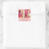 Roze Tuin Tulpen - geurkaars of zeep label (Tas)