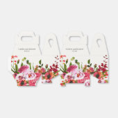 Roze Tuin Waterverf Bloemen Bruiloft Bedankdoosjes (Uitgevouwen)