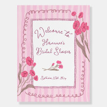 Roze Tuin Whimsical Bruiloft Feest Welkomstbord