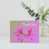 Roze tuinbloem bedankkaartjes. briefkaart (Staand voorkant)