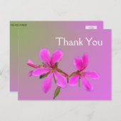 Roze tuinbloem dank u briefkaarten. briefkaart (Voorkant / Achterkant)