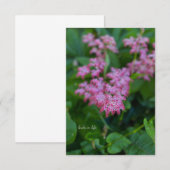  roze tuinbloem notitiekaartje (Voorkant / Achterkant)