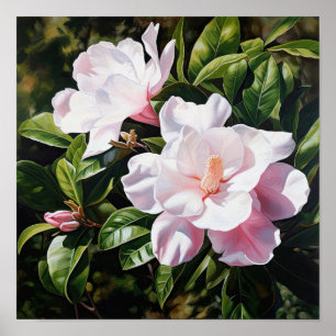 Roze Tuinbloemen Bloem Kunst Print Poster