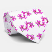  roze tuinbloemen, bloemfoto-kunst. stropdas (Opgerold)