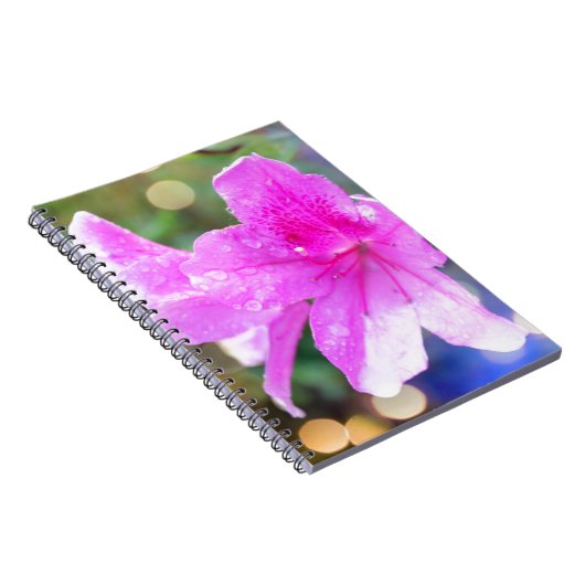  roze tuinbloemen. Floral botanische foto Notitieboek (Rechterzijde)