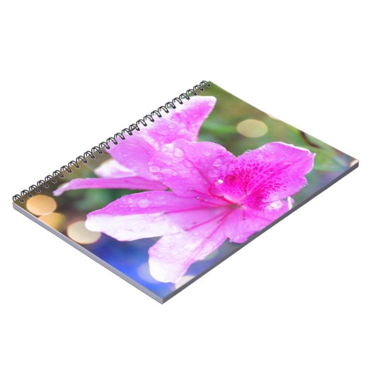 roze tuinbloemen. Floral botanische foto Notitieboek (Linkerzijde)