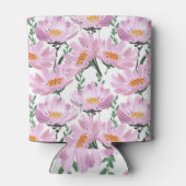 Roze tuinbloemen: naadloos met de hand getekend. blikjeskoeler (Achterkant)