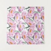 Roze tuinbloemen: naadloos met de hand getekend. wandkleed (Voorkant (horizontaal))