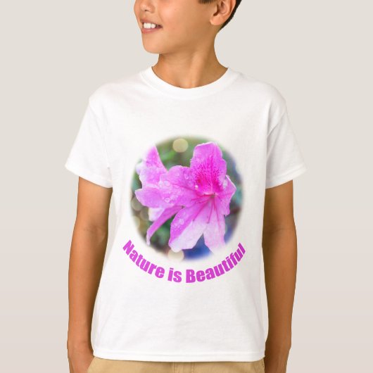 roze tuinbloemen. natuur is mooi. t-shirt (Voorkant)