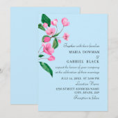 Roze tuinbloesem. Lente natuur bruiloft Kaart (Voorkant / Achterkant)