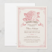  roze tuinbouwpartij kaart (Voorkant / Achterkant)