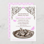 Roze tuinbouwpartij kaart (Voorkant / Achterkant)