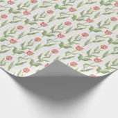 roze tuinbouwpatroon cadeaupapier (Hoek)