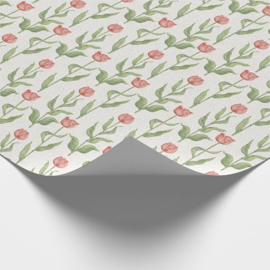  roze tuinbouwpatroon cadeaupapier (Hoek)