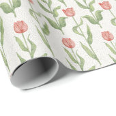  roze tuinbouwpatroon cadeaupapier (Rol Hoek)