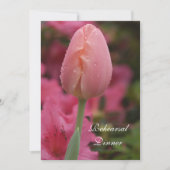 Roze tuinbouwwandelaarster uitnodigen kaart (Voorkant)