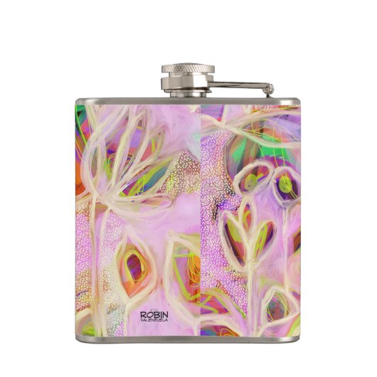 Roze tuinfles heupfles (Achterkant)