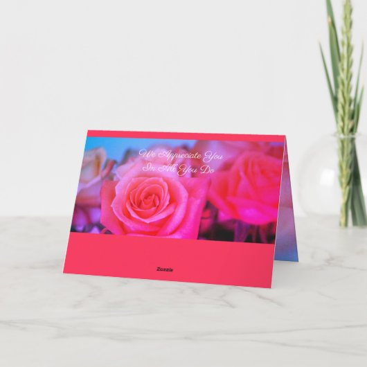 Roze tuinfoto Roos Kaart (Achterkant)