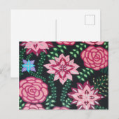 Roze tuinkunst briefkaart (Voorkant / Achterkant)