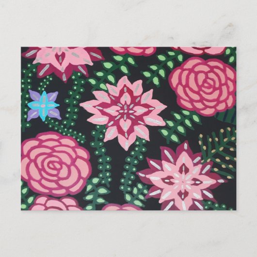 Roze tuinkunst briefkaart (Voorkant)