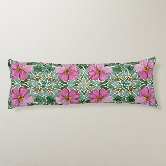 Roze Tuinmozaïek Lichaamskussen (Achterkant)