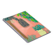 Roze tuinmuur - palmboom Marokko Notitieboek (Rechterzijde)