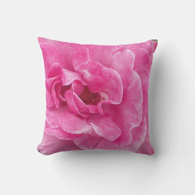 Roze Tuinroos Kussen (Voorkant)