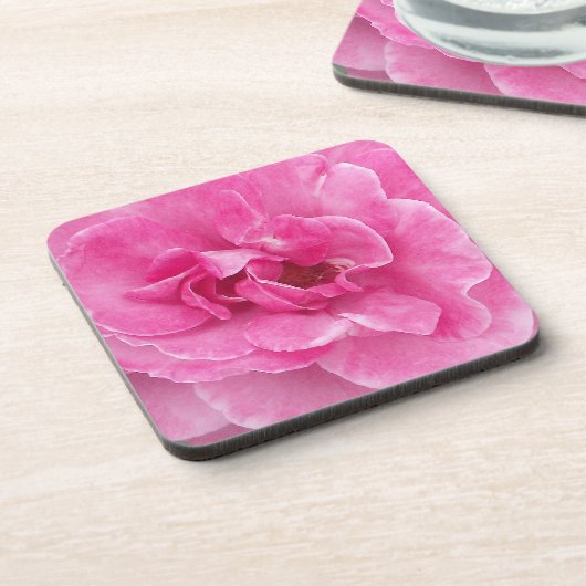 Roze Tuinroos Onderzetter (Linkerzijde)
