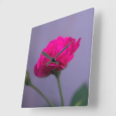 Roze Tuinroos Vierkante Klok (Hoek)