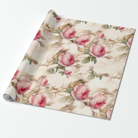 Roze  tuinRozen Cadeaupapier (Uitgerold)