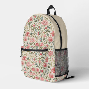 Roze Tuinrozenprint Bedrukte Rugzak