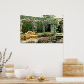 Roze tuinstoel in Roos Pergola, met Berberis een Poster (Keuken)