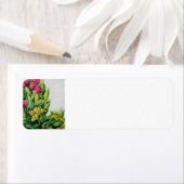 Roze Tulieren Terug Adres Etiket (Insitu)