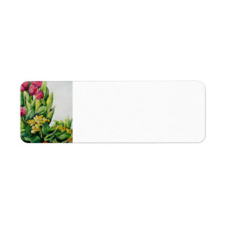 Roze Tulieren Terug Adres Etiket