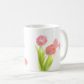 Roze Tulip Bouquet mok (Voorkant rechts)