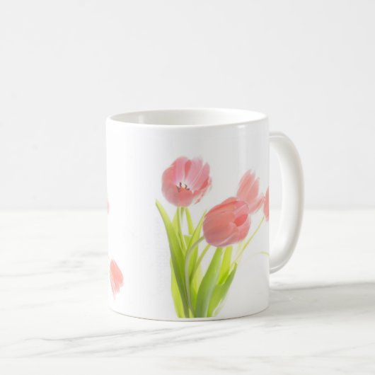 Roze Tulip Bouquet mok (Voorkant rechts)