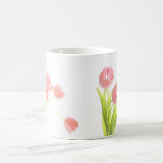 Roze Tulip Bouquet mok (Center)