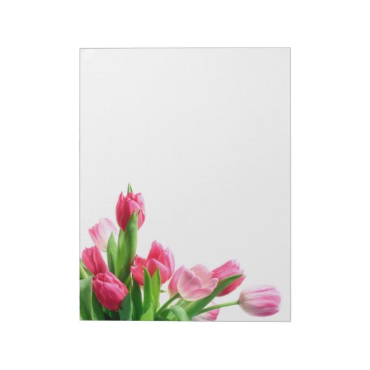 Roze Tulip Bouquet Notitieblok (Linkerzijde)