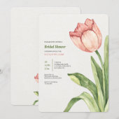 Roze Tulip Bridal Shower Kaart (Voorkant / Achterkant)