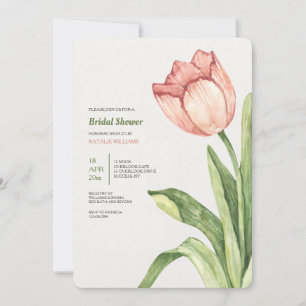 Roze Tulip Bridal Shower Kaart