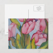 Roze Tulip Briefkaart (Voorkant / Achterkant)