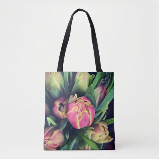 Roze Tulip Canvas tas (Voorkant)