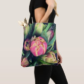 Roze Tulip Canvas tas (Dichtbij)