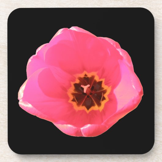 Roze Tulip Cork Onderzetter (Voorkant)