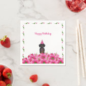 Roze Tulip Dachshund Paper Napkins Servetten (Insitu)
