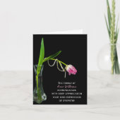 Roze Tulip en Pearls Hartelijk dank van de familie Bedankkaart (Voorkant)