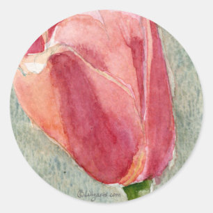 Roze Tulip Envelop Seals - Trouwstickers Ronde Sticker