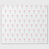 Roze Tulip Floral Minimalistisch Eenvoudig Cadeaupapier (Vlak)