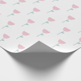 Roze Tulip Floral Minimalistisch Eenvoudig Cadeaupapier