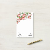 Roze Tulip Floral Nurse Stethoscoop Post-it® Notes (Op bureau)